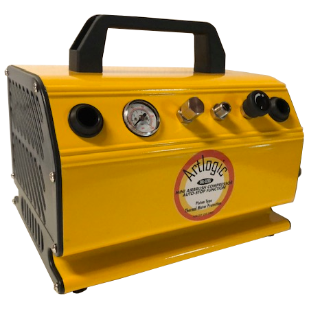 AC1379 Mini Twin Cylinder Air Compressor 150W (1/5HP) in Aluminium Cover