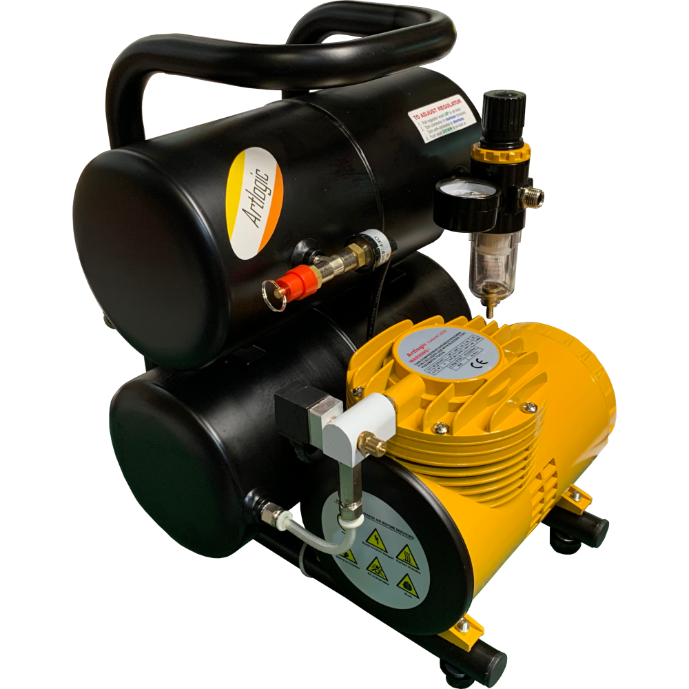 AC1410 Mini Air Compressor Single Cylinder Diaphragm/Membrane Type with Twin 3L Tanks